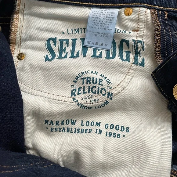 RARE LIMITED EDITION TRUE RELIGION SELVEDGE DENIMS ROCCO SIZE 30 - Picture 6 of 6